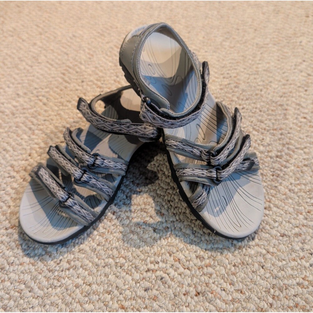 Viakix Acadia Hiking Sandals Womens 37 US 6 Gray Geometric Trail Gorpcore Strap